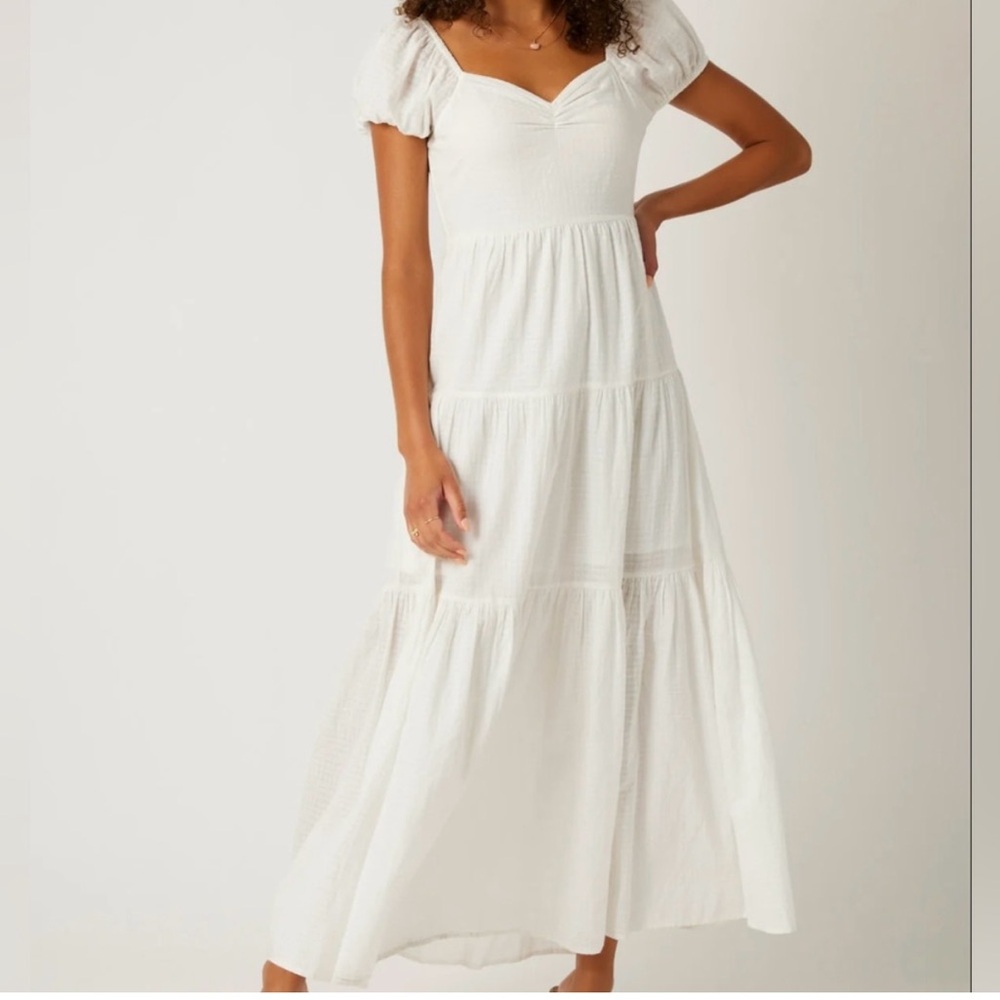BILA 77 White Milkmaid Midi Dress size XS